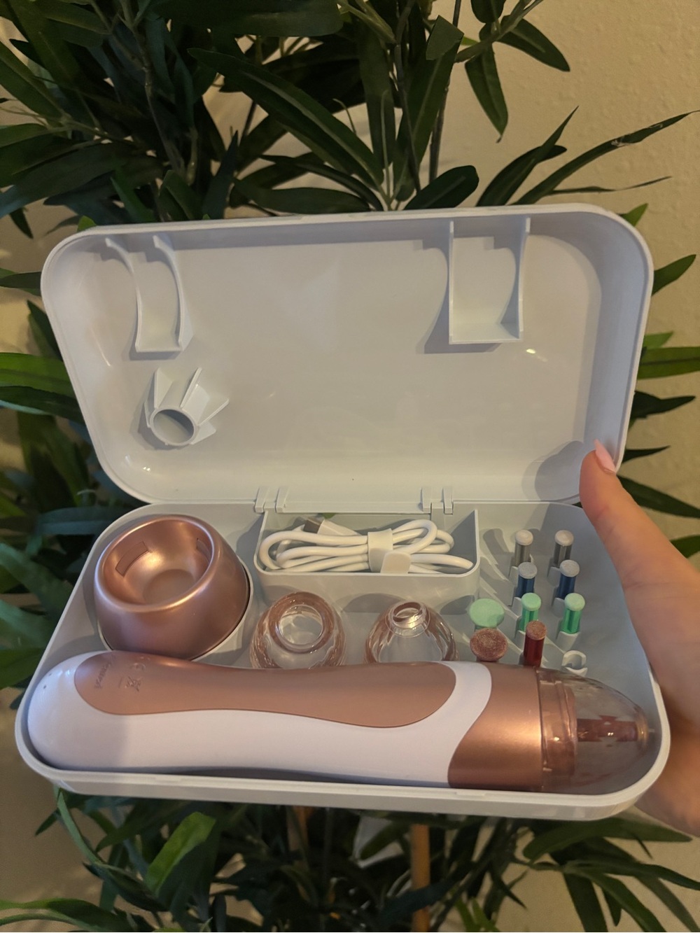 PMD Rose Gold and White Facial Suction Kit with Multiple Tips